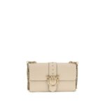 PINKO Beige Calf Leather Bos Taurus Shoulder Bag