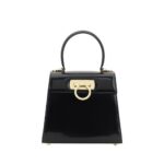 Ferragamo Black Calf Leather Bos Taurus Handbag