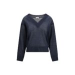 Brunello Cucinelli Blue Linen T-Shirt