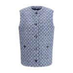Gucci Blue Cotton Sleeveless Jacket