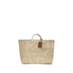 Manebi Beige Raffia Handbag