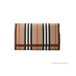 Burberry Hannah Icon Stripe Archive Tan E-Canvas Leather Wallet Crossbody Bag