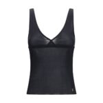 Saint Laurent Black Silk Sleeveles T-Shirt