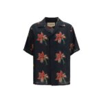 Valentino Black Linen Pattern Shirt