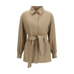 Max Mara Brown Wool Oves Aries Sleveless Jacket