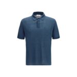 Roberto Collina Blue Linen Polo Shirt