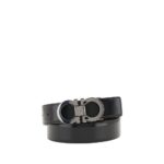 Ferragamo Black Calf Leather Bos Taurus Belt