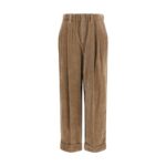 Brunello Cucinelli Brown Viscose Casual Pants