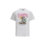Ganni White Cotton T-Shirt