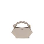 Ganni Gray Recycled Leather Handbag