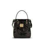 Balmain Black Calf Leather Bos Taurus Backet Bag