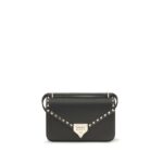 Valentino Garavani Black Calf Leather Bos Taurus Shoulder Bag