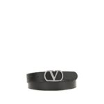 Valentino Garavani Black Calf Leather Bos Taurus Regular Belt