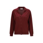 Miu Miu Bordeaux Wool Oves Aries Cardigan