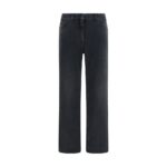 The Row Black Cotton Straight-Leg Jeans