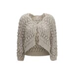 Brunello Cucinelli Beige Silk Cardigan