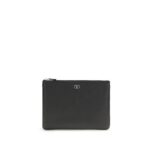 Valentino Garavani Black Calf Leather Bos Taurus Clutch Bag