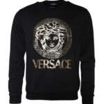 Versace Black Medusa Fleece Cotton Crew Neck Sweatshirt Sweater