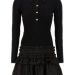 Ganni Black Viscose Short Dress