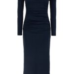 Carolina Herrera Blue Marabou Midi Dress